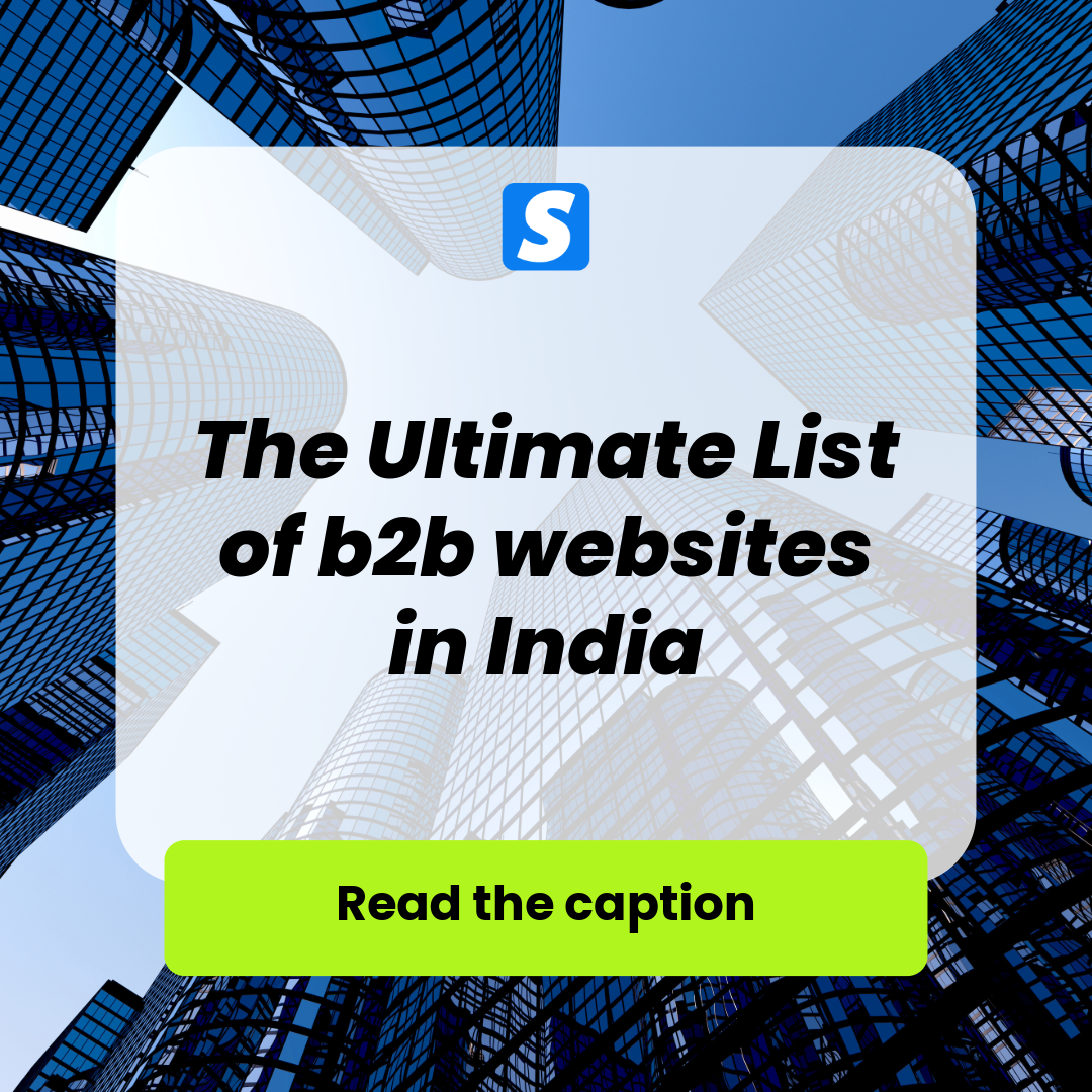 The Ultimate List of b2b websites in India